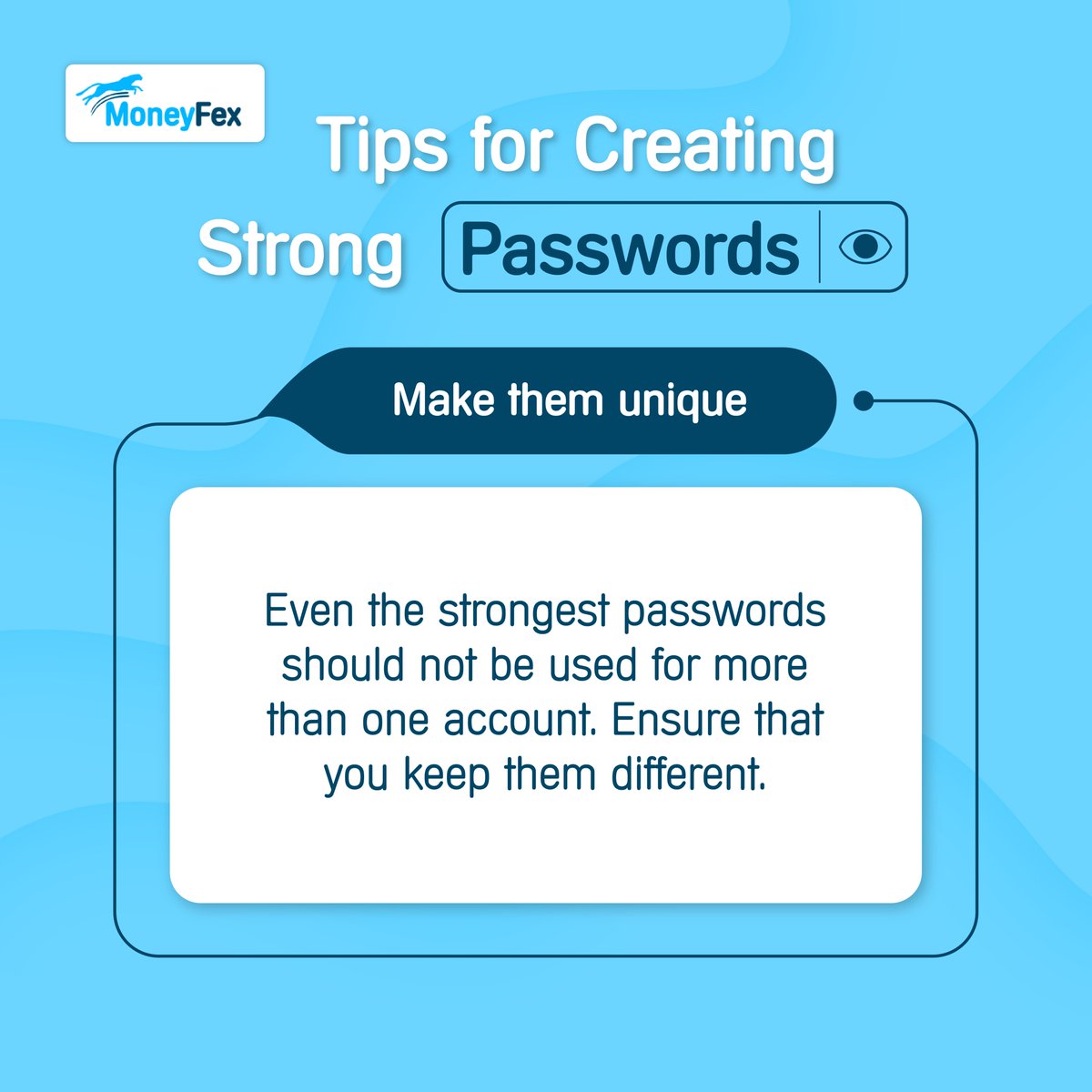 If you use the same password on multiple platforms, then you need to change that habit right now. You must keep different passwords for different platforms in order to stay safe.👨‍💻🔒

#OnlineSafety #moneyfex #fintech #technology #currencyexchange #africa