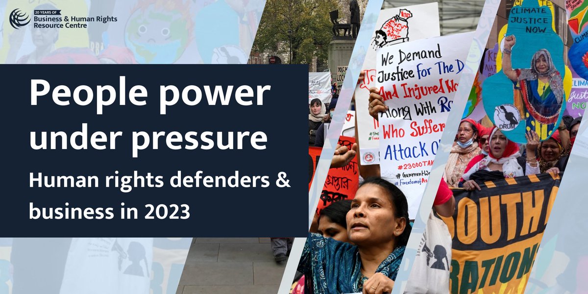 🆕 We recorded 630 attacks against people raising concerns about harmful business in 2023, affecting around 20,000 people. Our annual analysis breaks down the data—revealing a persistent pattern of attacks against #HRDs protecting our rights & planet 🧵1/ business-humanrights.org/en/from-us/bri…