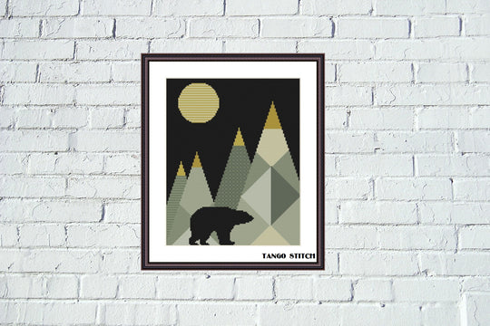 Wild bear at the mountains landscape geometric cross stitch pattern jpcrochet.com/products/wild-… 
#crossstitchpattern #crossstitch #needlecraft #stitching #embroidery #cuteanimals