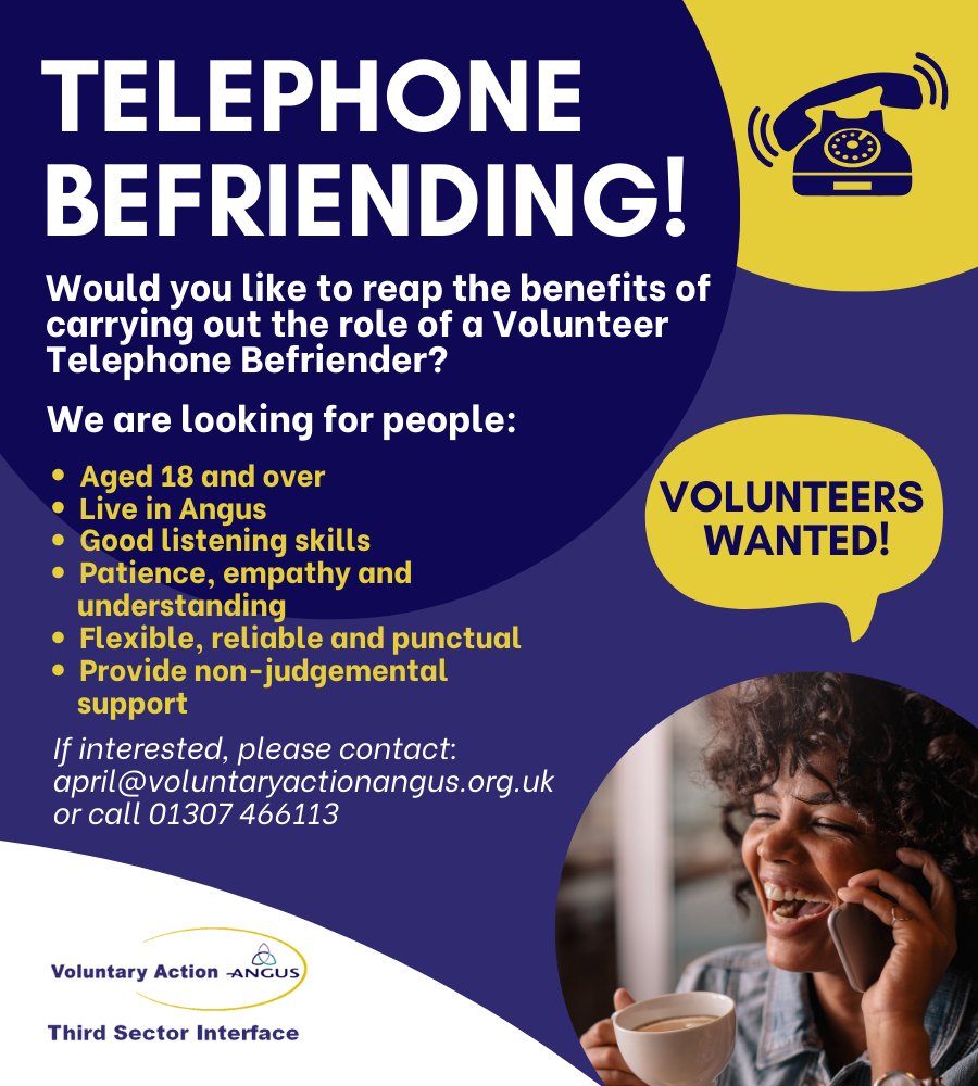 Have you considered taking on the role of a Telephone Befriender and making a positive impact on someone's day?☎️ We are looking for volunteers to take on this highly rewarding role of Telephone Befriending! For more information, please visit: bit.ly/3QmsMtr