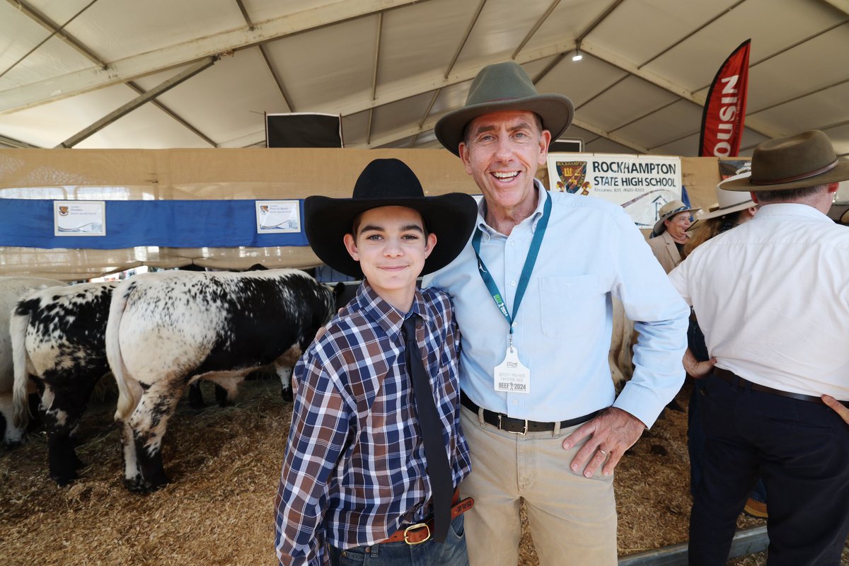 Great to see so many young people getting involved at #Beef2024. Thanks for a great day in the Beef Capital, @BeefAustralia. #qldpol