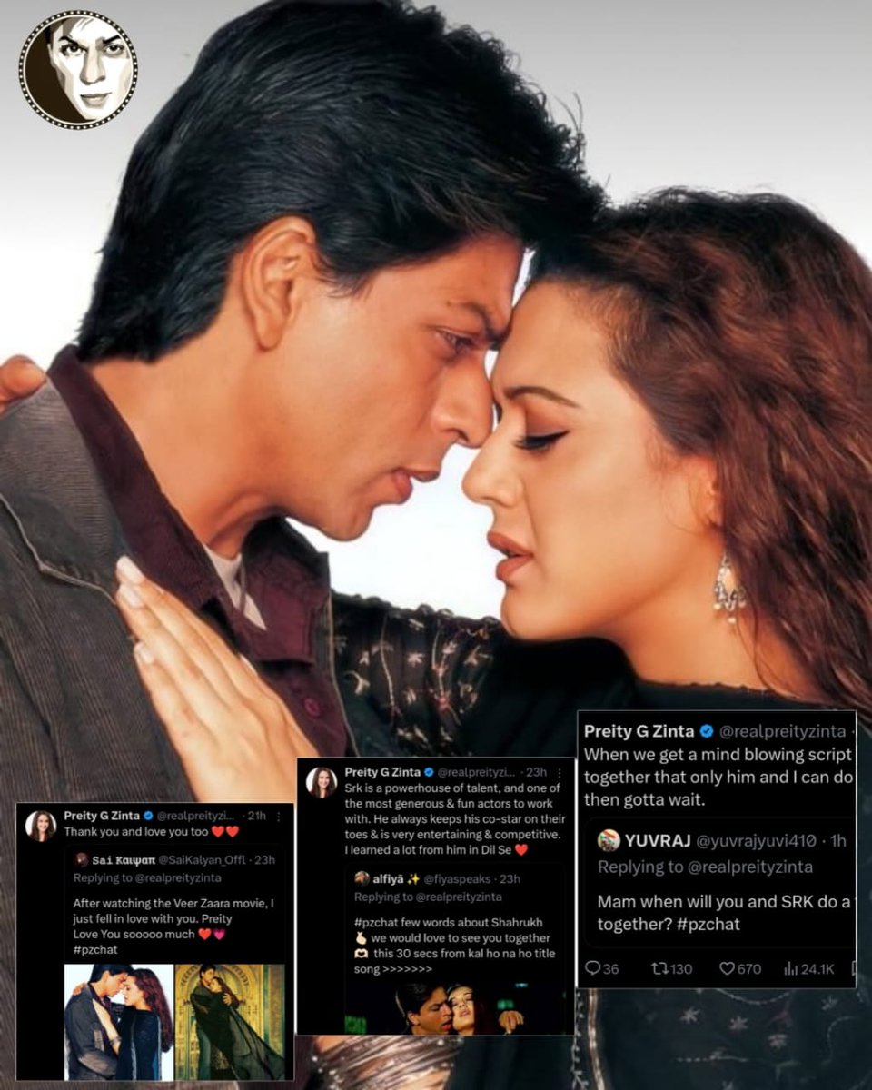Zaara singing praises for her Veer! SRK is a gem. From Dil Se to now – here's hoping for their magical on-screen reunion. The reunion would be nothing short of magical 💕✨ @iamsrk @realpreityzinta #ShahRukhKhan #PreityZinta #VeerZaara #SRK