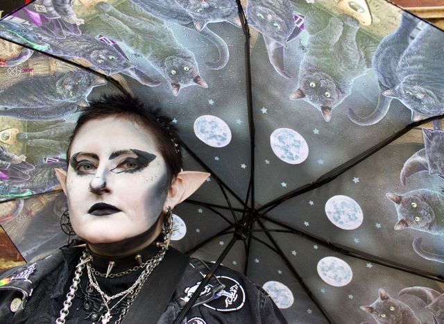 Goths: a modern tribe of England
I chatted to Holly about her 'ears'. She told me she only puts them on for special occasions. A bit like putting on a cocktail dress for a party. The rest of her 'look' is her day-to-day wear.