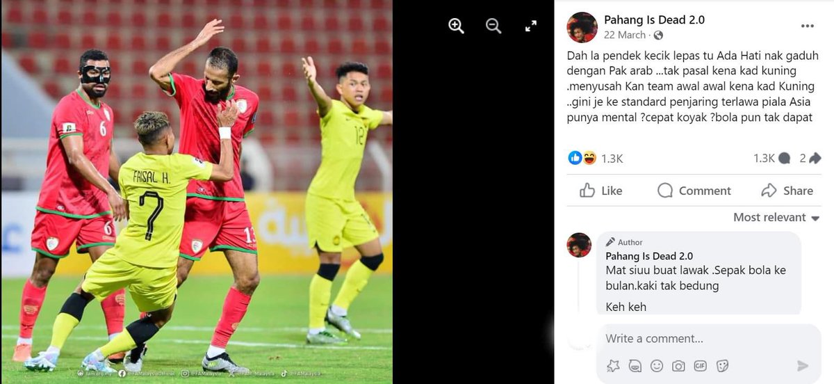 F A I S A L H A L I M Tragedi yang berlaku kepada 2 tonggak utama negara sebenarnya bertitik tolak daripada tumbuhnya beberapa page troll (melampau). Mereka bukan setakat troll pemain, tetapi membunuh karektar pemain dengan troll-troll kebencian yang tidak masuk akal. Pahang…