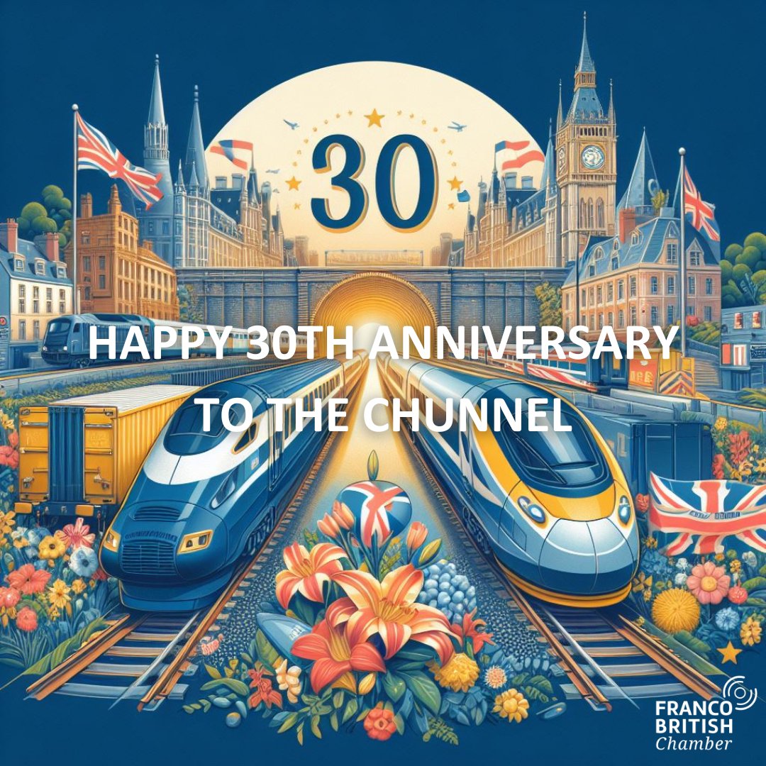 We're celebrating the 30th anniversary of the opening of the Channel Tunnel! 30 years that have transformed trade between France and the UK and enabled 500 million travellers to choose an overland route across the Channel! Proud to count Eurostar and Getlink among our members