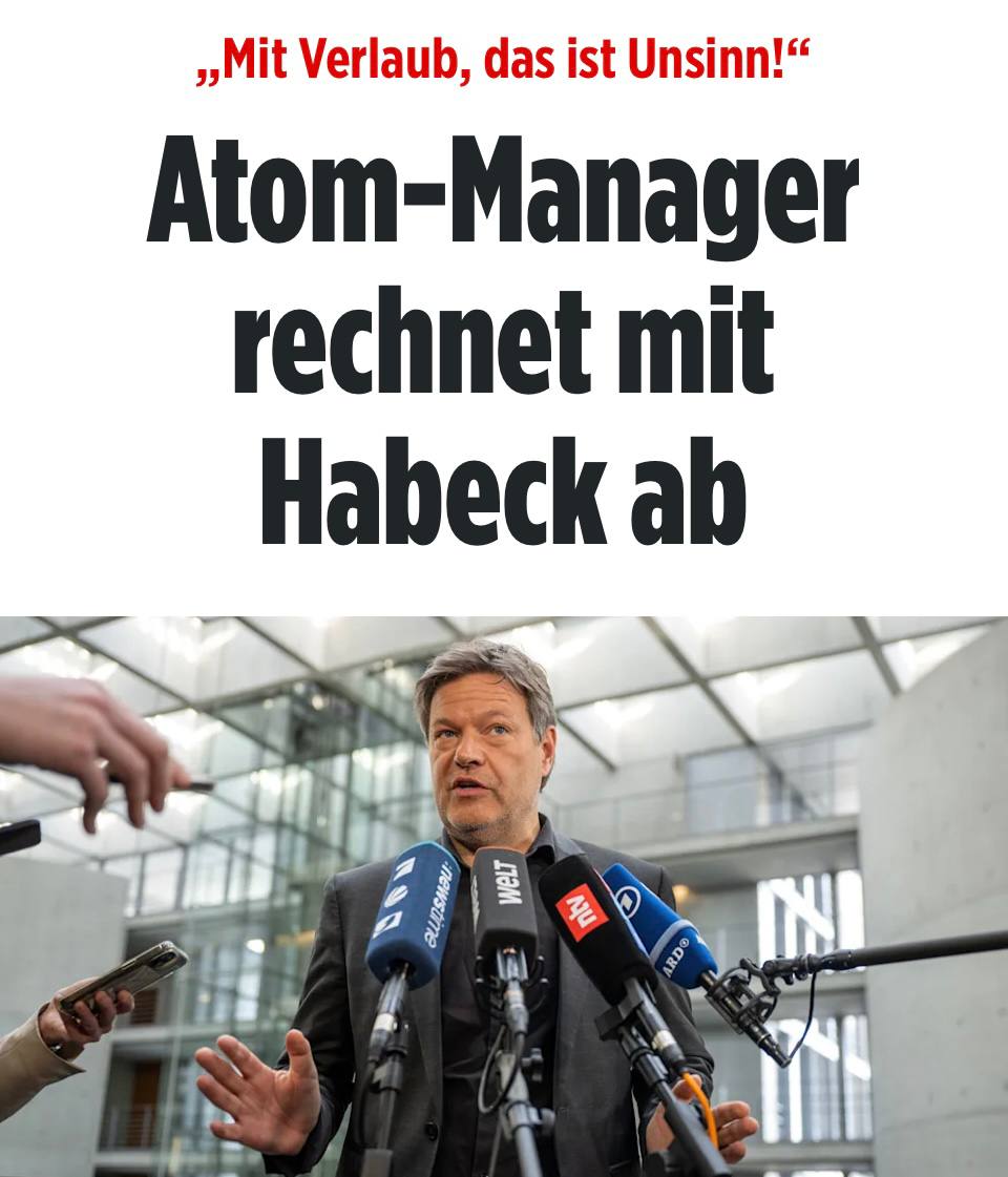 Robert Habeck lügt!
warum sagt er nicht einfach, „er wollte eben absolut keine Kernenergie.