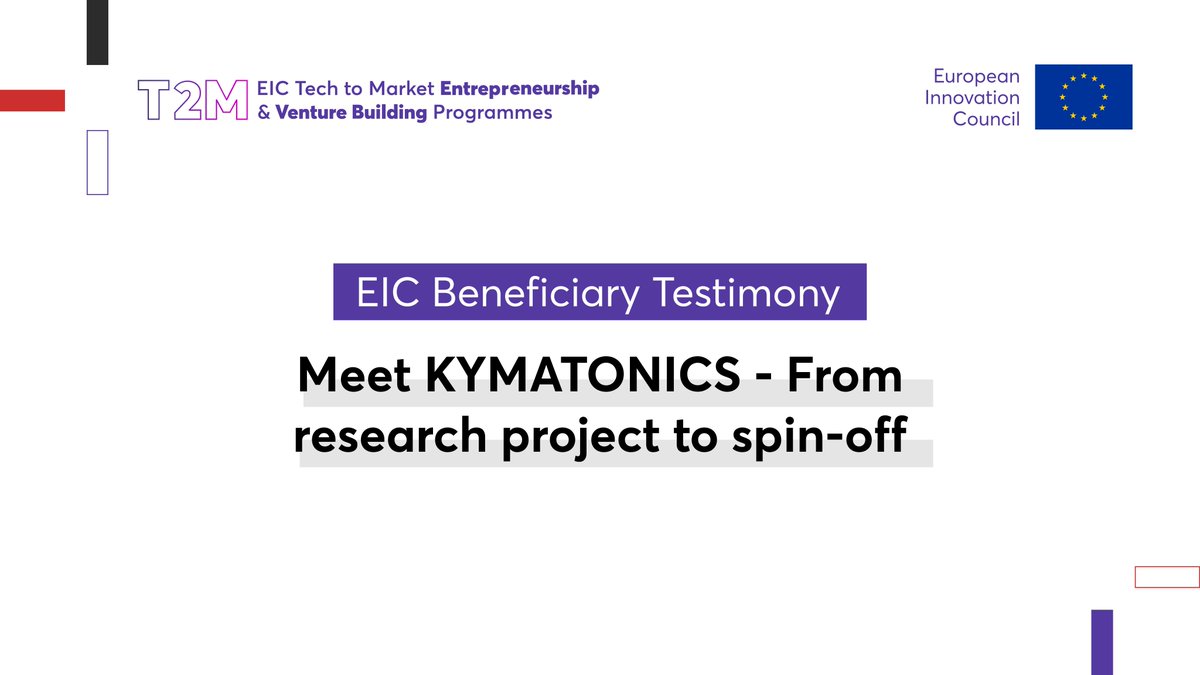 One more project just finished the Opportunities’ Exploration phase of the #EUeic Tech to Market Venture Building Programme! 🚀 We spoke with the project Wavelens to learn about the launch of their spin-off KYMATONICS. 💡 Read more 👉 bit.ly/3y9lJzi