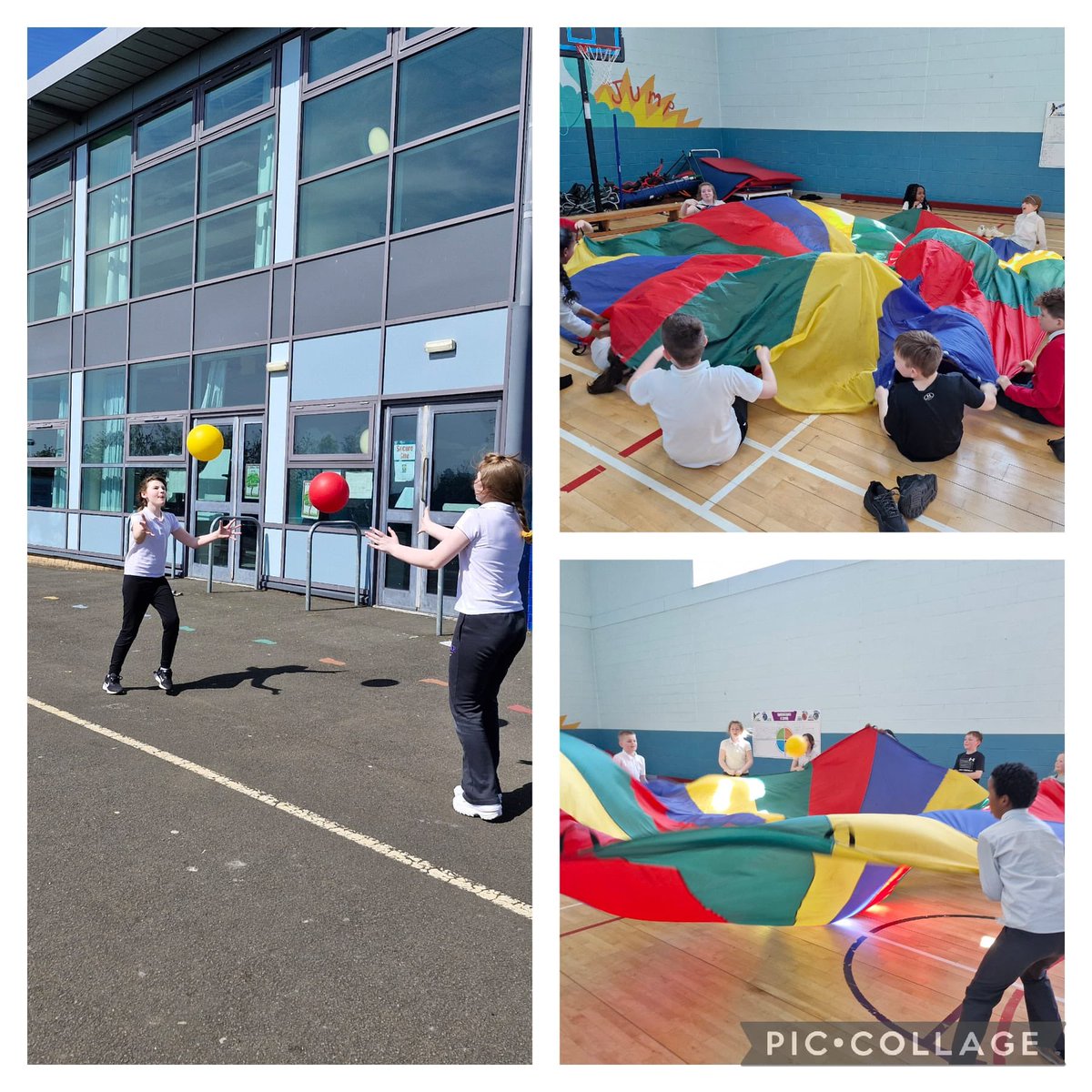 P6 played some parachute games during PE, focusing on working as a team! 🤩