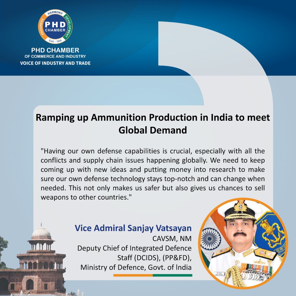 Ramping up Ammunition Production in India to meet Global Demand: Dive into the wisdom shared by our esteemed speakers during our recent event on ammunition production.   

#phdcci #AmmunitionProduction #GlobalDemand #Innovation #Technology #DefenseIndustry #StrategicPartnerships