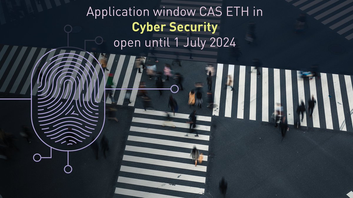 📢The application window for the CAS ETH in Cyber Security is now open until 1 July! Learn the fundamentals of #CyberSecurity and get ready to tackle one of the most important challenges of today's #digital world. bit.ly/3UvPEZZ @ETHContinuingEd @ETH_en