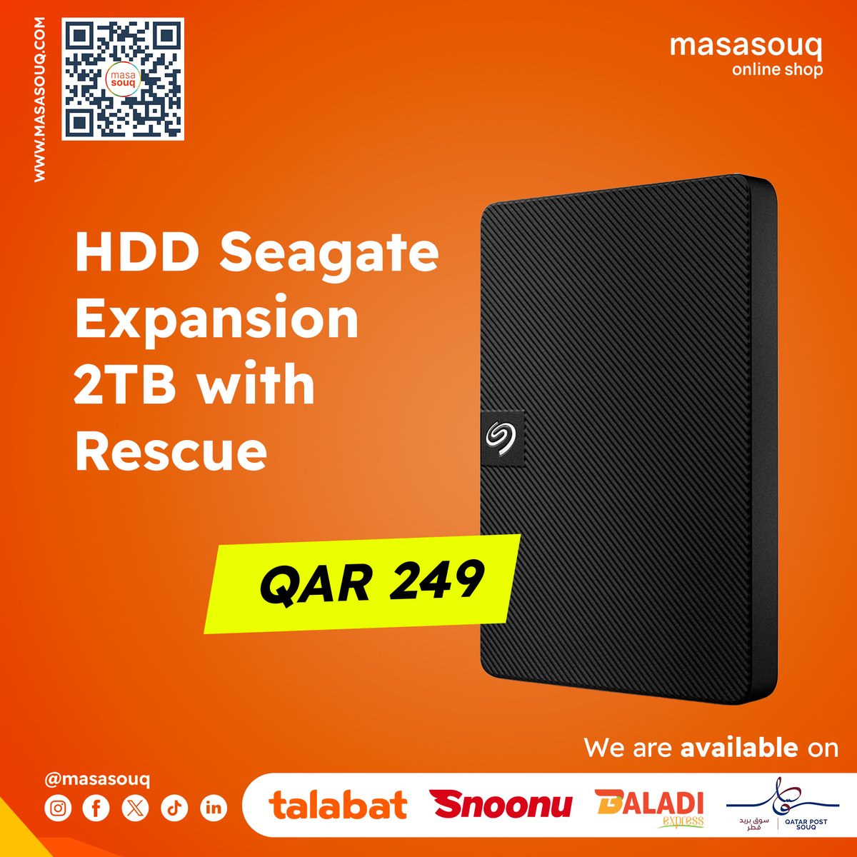 Tired of running out of space? 🤔 Upgrade your storage with the Seagate Expansion 2TB HDD! Enjoy reliable backups, extra room for photos, videos, and more.   only QAR249  👉 masasouq.com/hdd-seagate-ex…

#techupgrade #storage #Seagate #organization #datasafe #Masasouq