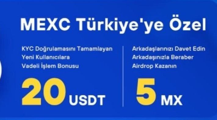 MEXC BORSASI YENİ ÜYELERİNE 
🎁20$ HEDİYE VERİYOR 
🎁 KYC YAP 20 $ KAZAN 

Linkten üye olabilirsiniz 👇👇 
mexc.com/tr-TR/register…

#btc #Bitcoin $nft #bnb $jto $sui $eth $sol $syn $floki $wif $jup $dym $pepe $cyber $aptos $sei #lunc #ftt $tnsr $saga $ena $wld $fet