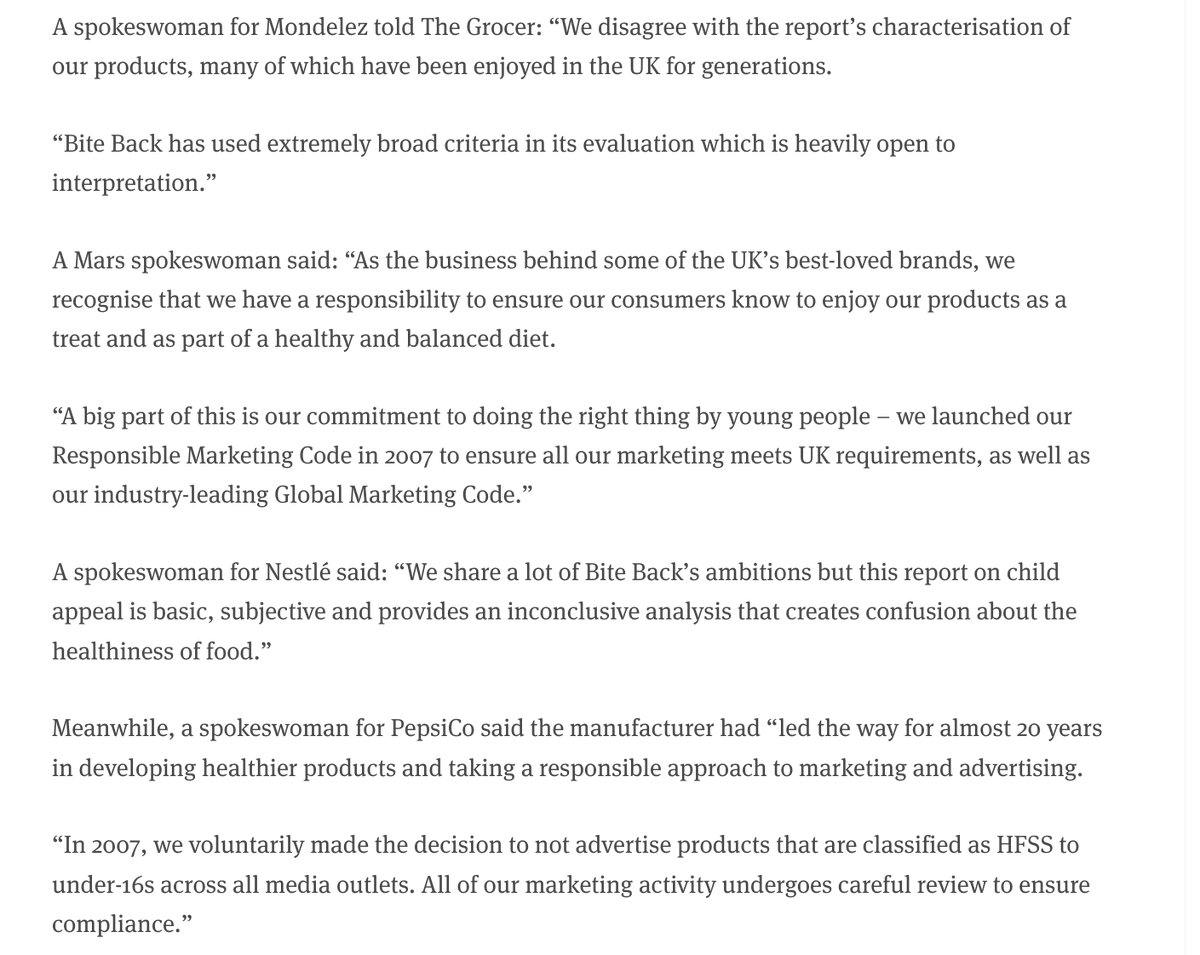 Industry responses to our new report on child-appealing packaging is straight out of the tobacco industry playbook...
✅Shift blame
✅Deflect attention
✅Criticise methodology
✅Create doubt

@BiteBack2030 #FuelUsDontFoolUs
