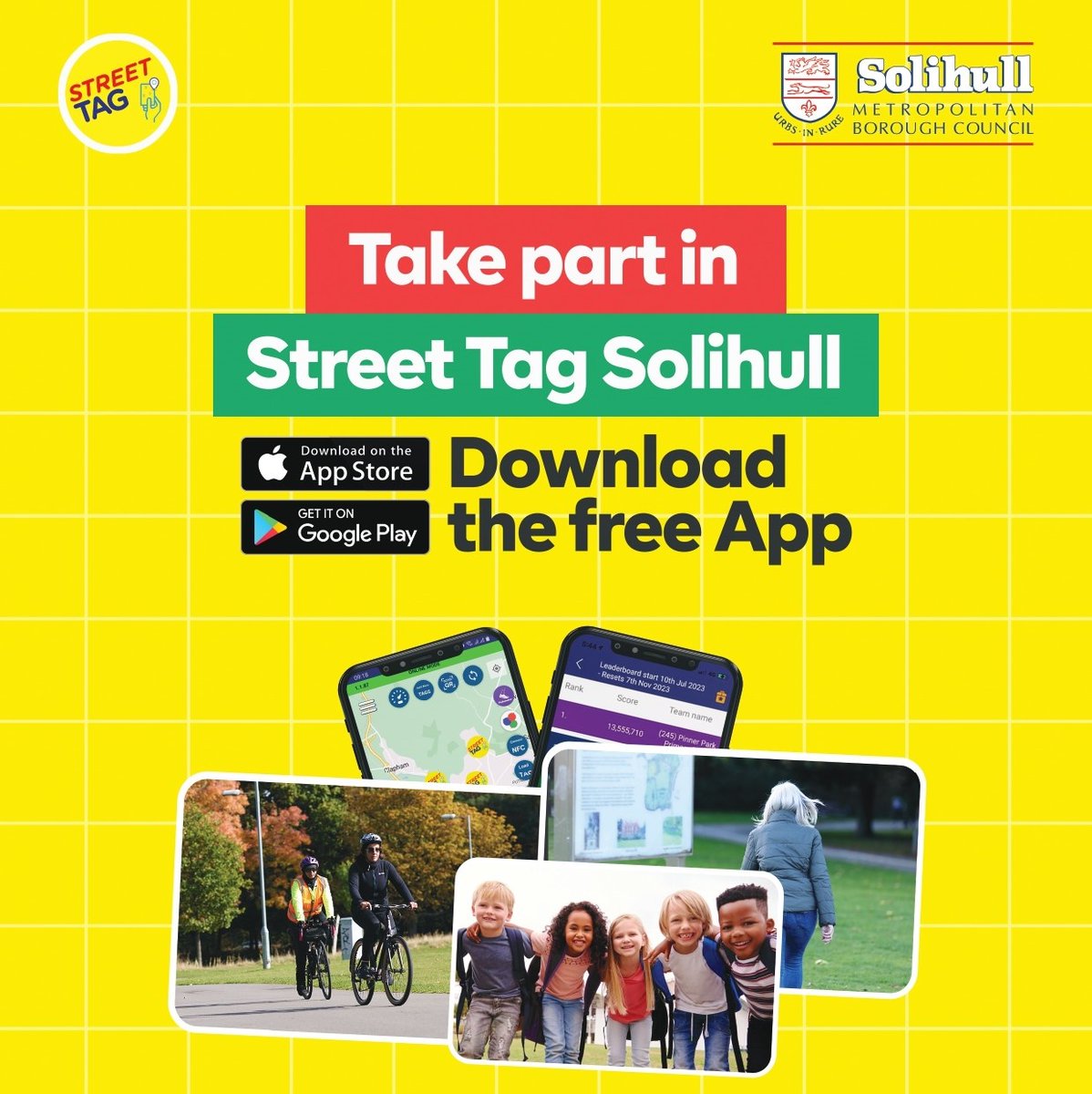 Today's the day - Street Tag has officially launched in Solihull! 🚶‍♂️🚲📍 The leaderboard has been reset and you have until Tuesday 2 July to earn points and win prizes! 🌟 Find out more here 👉 loom.ly/TmaBzoI @solihullactive