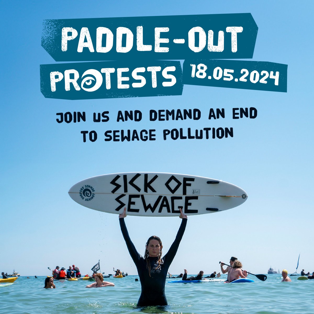 Less than 2 weeks until @sascampaigns Big Paddle Out🏄 Paddle out for waterways across the country, with protests in a variety of locations🚣 As we approach a General Election it's the perfect time to show that we want better for our waters Sign up👇 sas.org.uk/water-quality/…