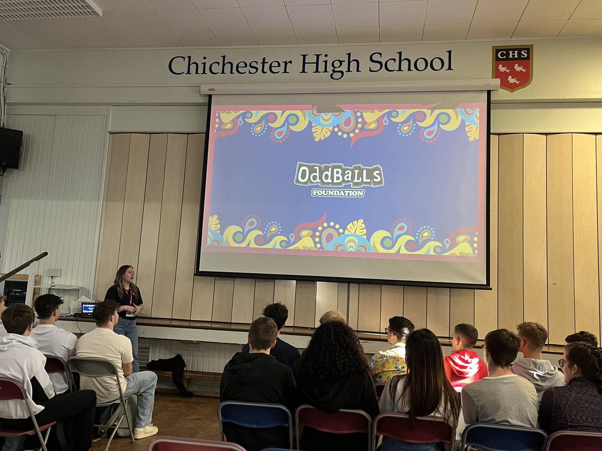 Pleased to welcome Emilie from the @OddBallsFDN and @portsmouthuni to @ChiHighSchool @TKATAcademies to talk to our Year 12 6th Form students about the importance of regular self-checking. #oneTKATfamily #Oddballs
