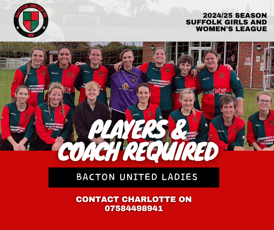 Feeling inspired by the weekend of celebrations? Coach and players needed for Bacton United Ladies near #Stowmarket
Any RT's appreciated please: @SuffolkFA #womensfootball #Suffolk #football