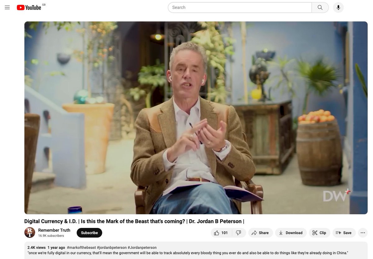 “A system of comprehensive control that’s so complete that we can barely imagine it..” Do you agree with @jordanbpeterson about the dangers of digital currency and digital IDs? youtube.com/watch?v=02R98a…