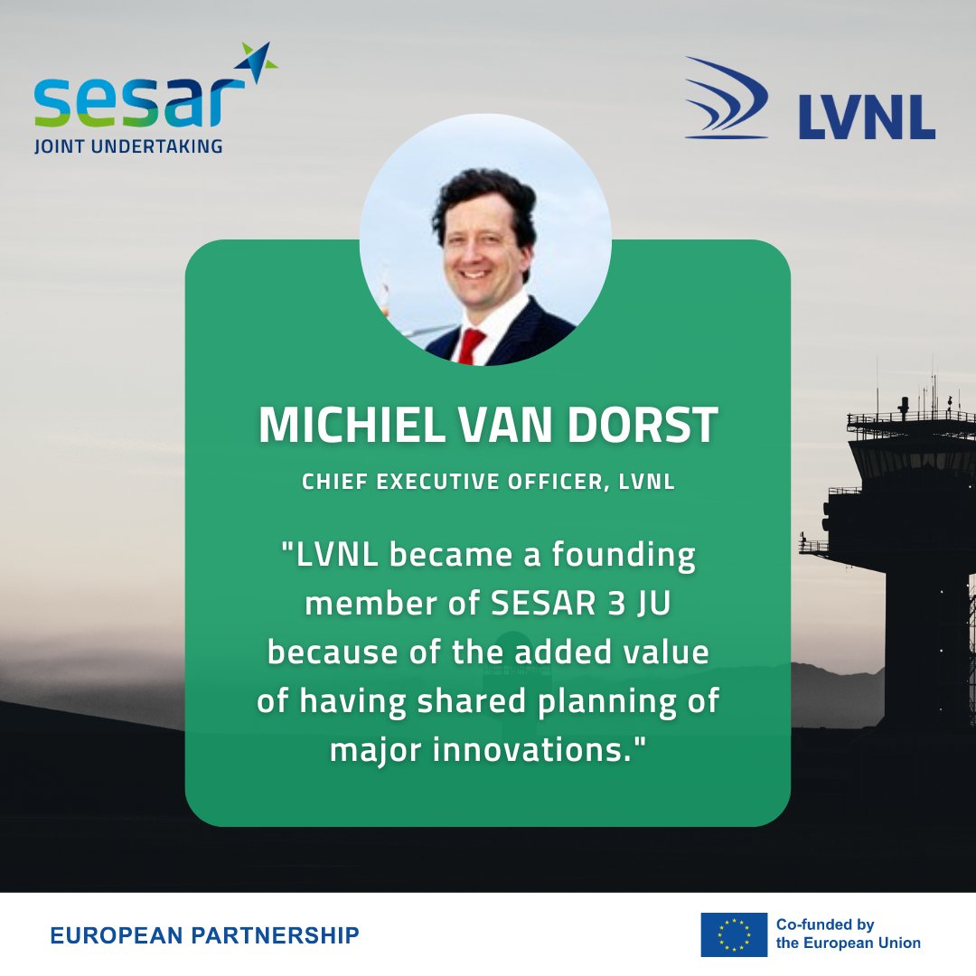▶️ What major contribution is bringing the #SESARJU membership? 💡 LVNL Chief Executive Officer, Michiel van Dorst shares how the membership's knowledge-sharing considerably improves #ATM solutions. Learn more 👉 ow.ly/HEt950Rybo4 #MeetSESARJUmembers