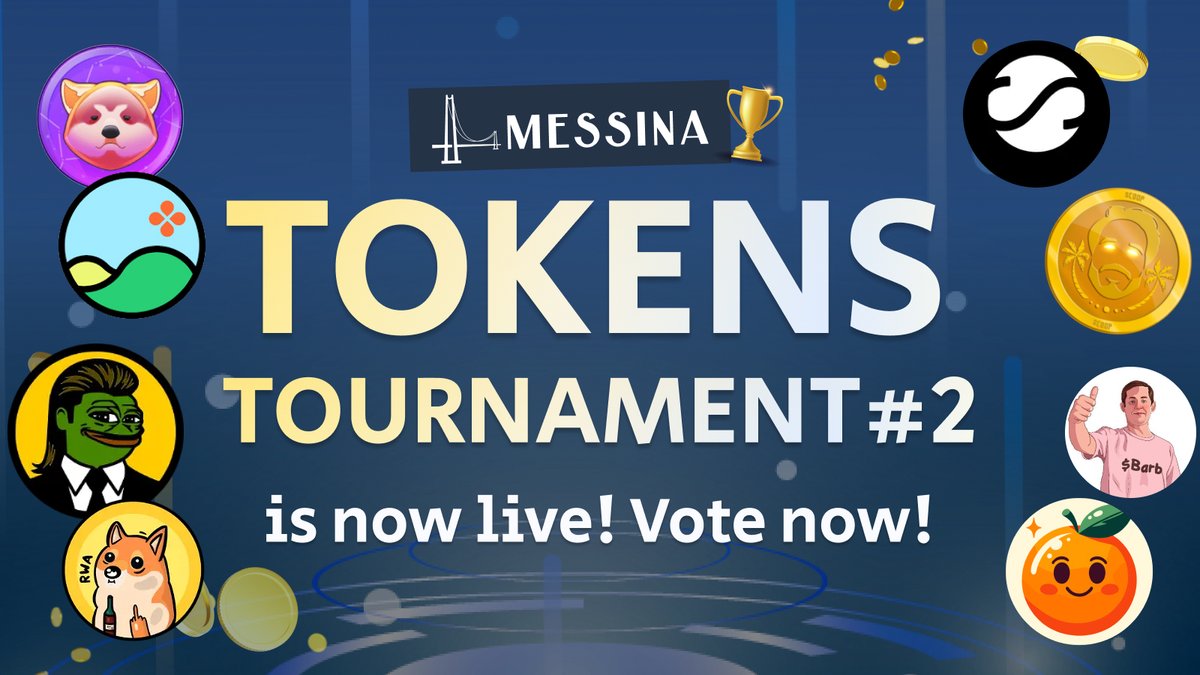 Messina Tokens Tournament is now LIVE! 📢 Vote for the @Algorand 🪙 you think has the most creative, most passionate, and most cross chain driven following! x.com/MessinaOne/sta… x.com/MessinaOne/sta… x.com/MessinaOne/sta… x.com/MessinaOne/sta… Which coin would make