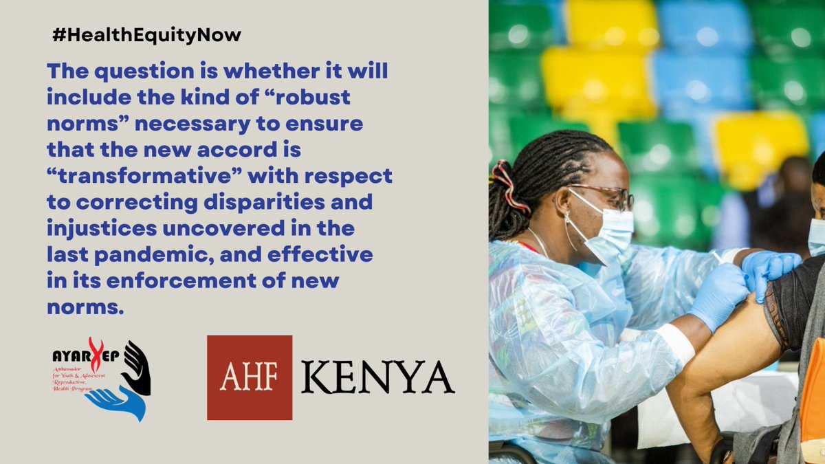 @AYARHEP_KENYA Inclusion isn't just a buzzword—it's a necessity for effective global health governance. Let's ensure CSOs have a seat at the table in pandemic treaties#HealthEquityNow #StopPharmaGreed @WHOKenya @WHO @AIDSHealthcare @KELINKenya @MOH_Kenya @unhrcpr @ahfafrica