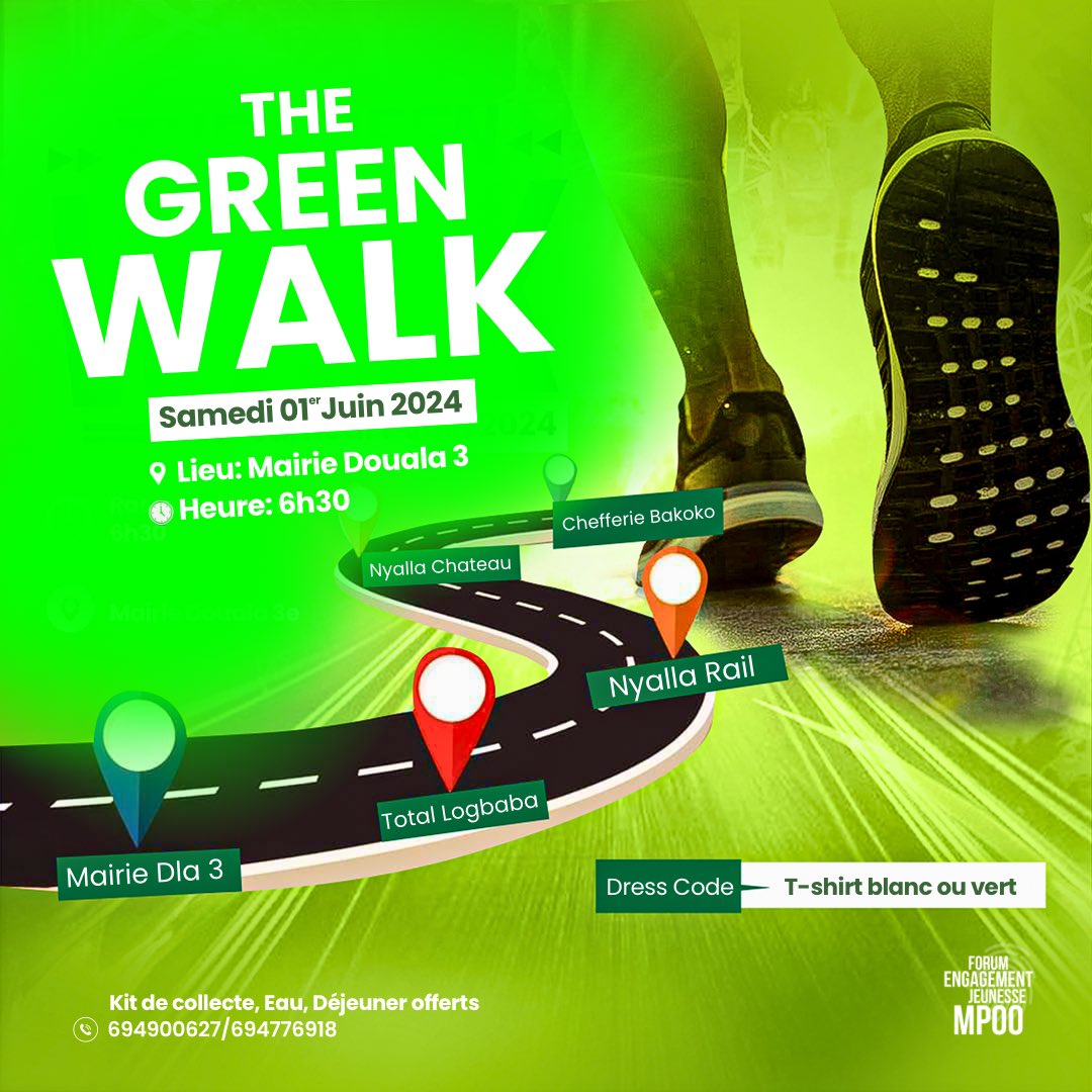 Walk with purpose, walk for the planet! 
On June 1st, we act for a better World. Join the Green Walk and let’s reduce plastic pollution in our cities and villages.

#Fejem2024 #TogetherWeRise #WorldEnvironmentDay #GreenWalk2024 #share #now