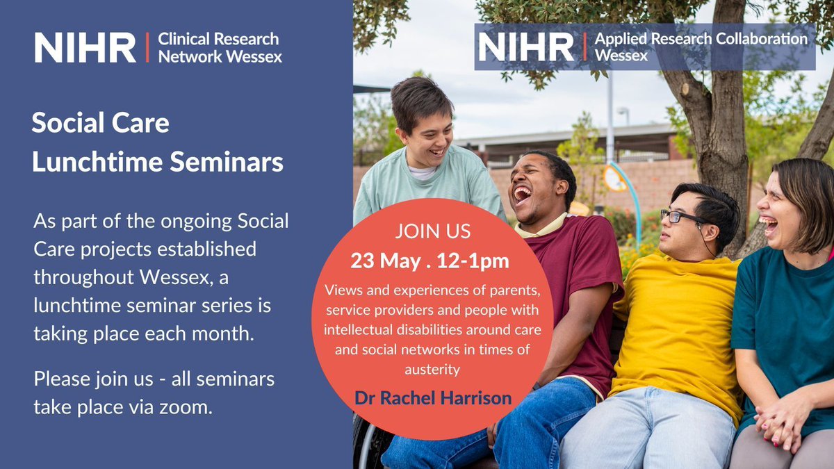 The next Social Care lunchtime seminar is taking place on 23 May. Join Dr Rachel Harrison, Senior Lecturer in Health and Social Care at the University of Winchester. @RachSocialCare @_UoW