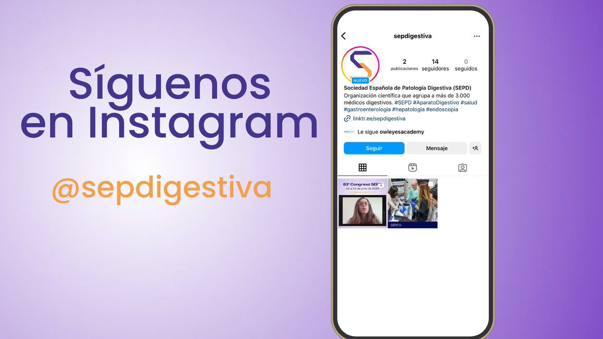 ¡Estrenamos perfil de INSTAGRAM!

🤳🏻Síguenos si no te quieres perder ninguna novedad, actividad o actualización de nuestra Sociedad👇🏻instagram.com/sepdigestiva/?…
