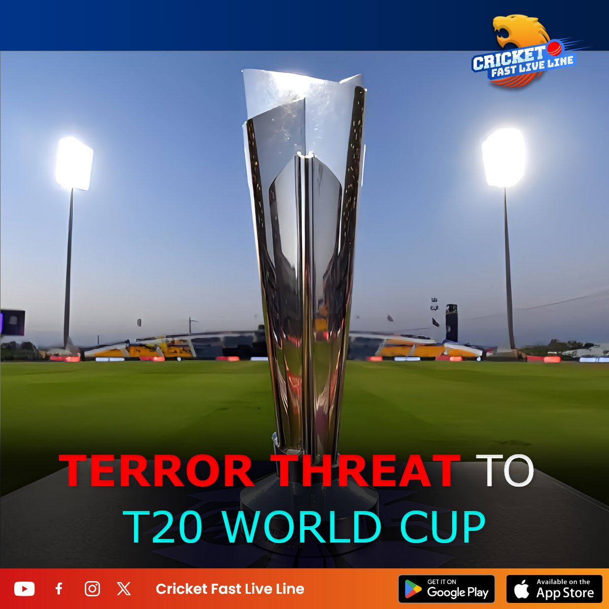 West Indies have received a terror threat to the 2024 T20 World Cup from North Pakistan.🚨 And also The ICC and the CWI have assured safety.

#T20WorldCup2024 #T20WorldCup #T20WC2024  #ICCT20WorldCup  #icccricketworldcup #icc #cwi #westindies #WorldCup  #cricketnews  #Cricket