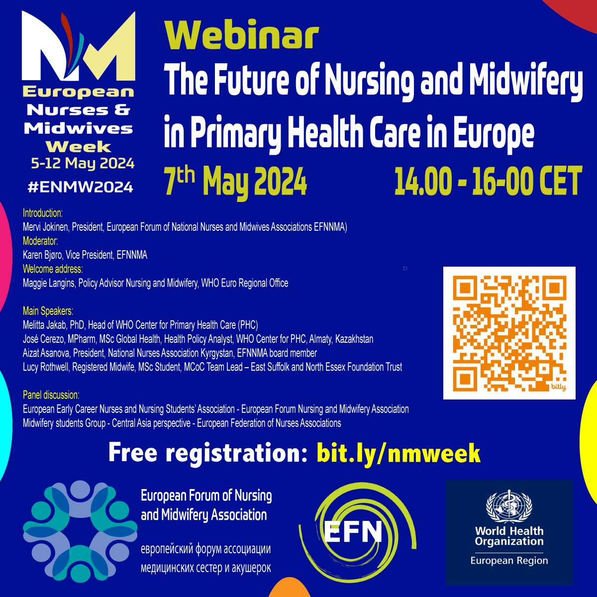 🌟 Join us in a few hours for the flagship webinar during European Nursing and Midwifery Week! 🌟 🩺 Topic: 'The Future of Nursing and Midwifery in Primary Health Care in Europe' 📅 Date: May 7, 2024 ⏰ Time: - CET Registration page at: bit.ly/nmweek @WHO_Europe…