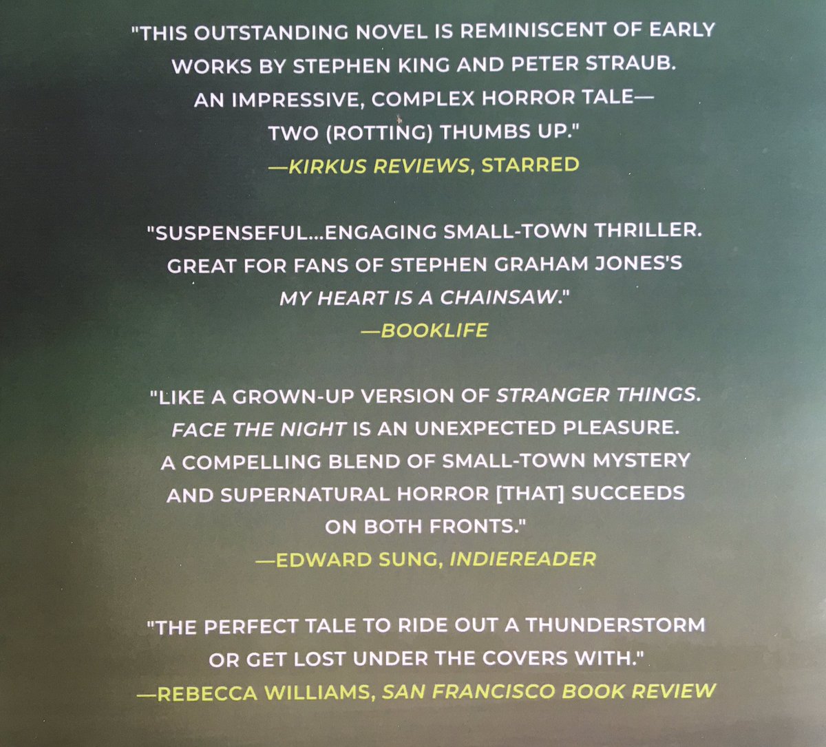 Bookmail pt. 3: Face the Night by Alan Lastufka, cover art: Eight Little Pages The blurbs are making me really look forward to reading this.