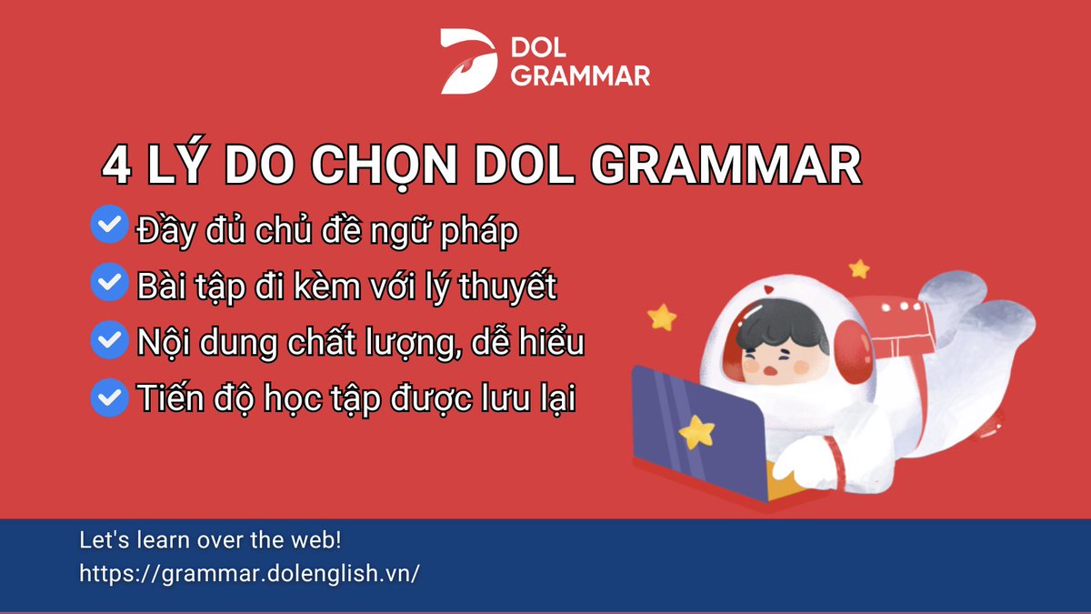 👉Ghé thăm ngay Website DOL Grammar để ôn lại những kiến thức tiếng Anh và làm bài tập hoàn toàn miễn phí nhé ! 
grammar.dolenglish.vn/bai-tap/thi-tr…

#English #dolgrammar #StudyEnglish #LearnEnglish