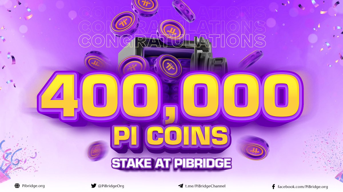 🥳CONGRATULATIONS ON A NEW MILESTONE - 400,000 PI COINS HAVE BEEN STAKED ON PIBRIDGE APP🥳 What should Pioneers do with the increasing number of coins in their wallets every day? If you're a Pi holder, Staking on Pibridge is an extremely useful passive investment option! 💸To…