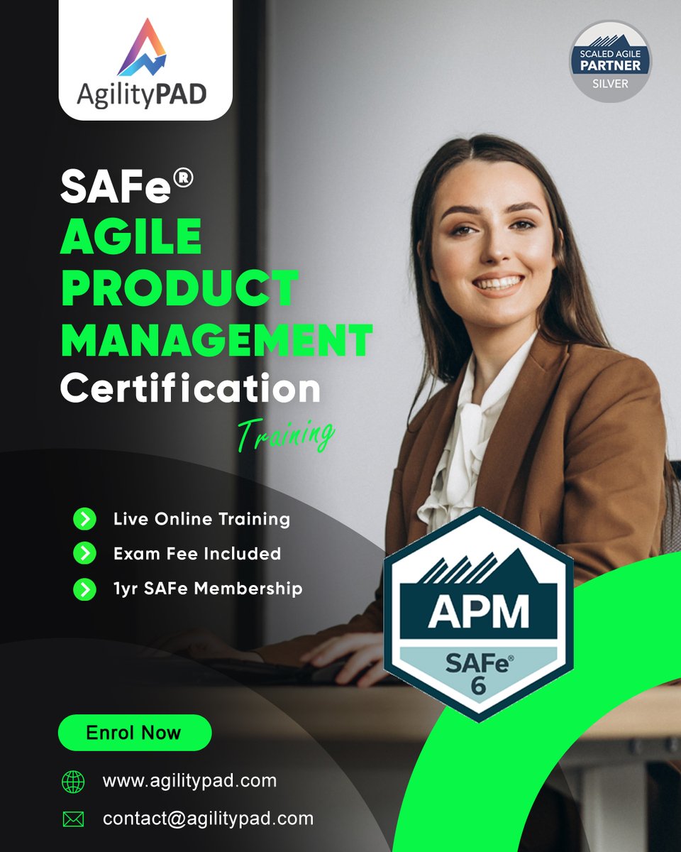 Become a Successful Agile Leader with SAFe® Agile Product Management (APM) Online Certification Training.🎓 agilitypad.com/safe-agile-pro… #agilitypad #businessowner #productowner #productmanager #projectmanager #productdesign #lean #scrummaster #scrumtraining #coaching #agile #APM