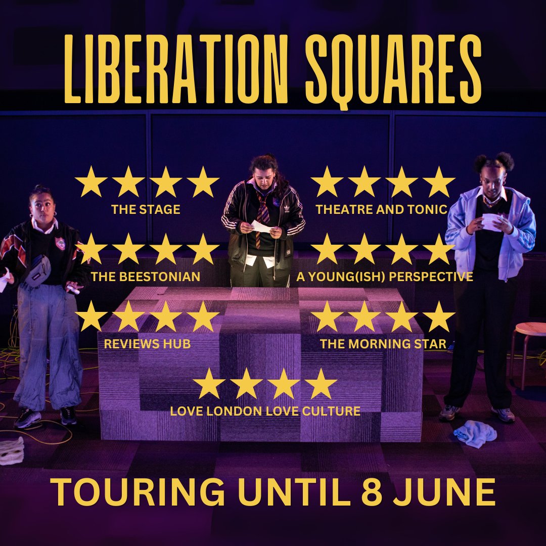 Fifth Word (@fifthword) on Twitter photo We're thrilled at the reception of Liberation Squares so far 🤩🎉
Book your tickets before our last performance at <a href="/BrxHouseTheatre/">Brixton House</a> on 11 May to learn what all the fuss is about!
Find booking and info on where else you can catch the show on tour, here: loom.ly/WHCChrA We're thrilled at the reception of Liberation Squares so far 🤩🎉
Book your tickets before our last performance at <a href="/BrxHouseTheatre/">Brixton House</a> on 11 May to learn what all the fuss is about!
Find booking and info on where else you can catch the show on tour, here: loom.ly/WHCChrA
