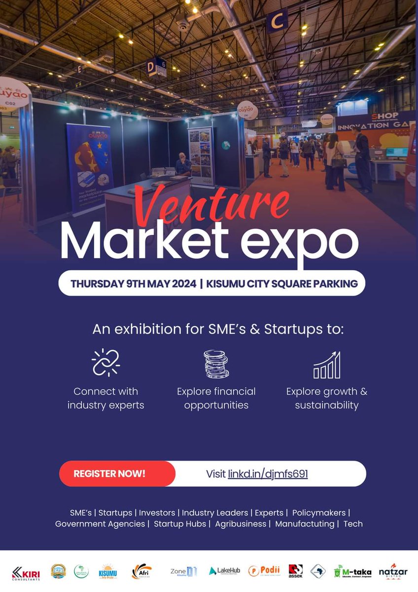 Join us at the #VentureMarketExpo where we'll talk about tech education in Western Kenya and beyond. Date: May 9th, 2024 Time: 8:00am – 4:00pm Location: Kisumu City Square Parking, Kenya Visit our exhibition area. We look forward to engaging you. 🔗 lnkd.in/db3xVHxp