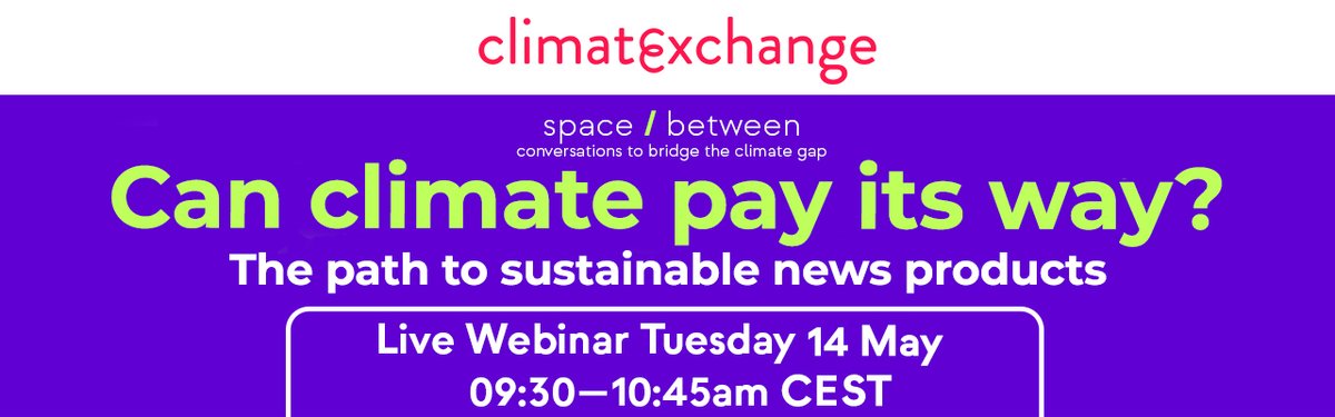 ICYMI: Join WCJ partners @climatexc for a webinar that will discuss sustainable approaches to climate journalism in the changing media landscape. 📷 14 May, 9:30am (CEST) 📷 t.ly/oI69S