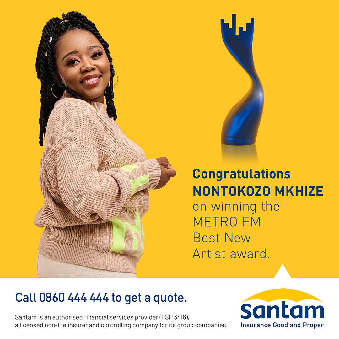 🎉🎉 Congratulations Nontokozo Mkhize @NontokozoMkhiz9 on your #MMA24 Best New Artist Award. The Best New Artist category at the 2024 METRO FM Music Awards was proudly brought to you by @SantamInsurance