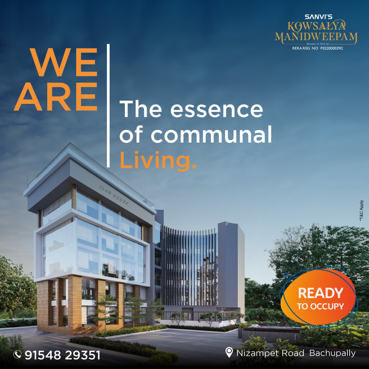 Neighbours like friends. Bonds like a family. At Kowsalya Manedweepam, we build a community with a lifestyle, so you never feel alone.
#sanviinfra #kowsalyamanidweepam #Nizampet #Bachupally #home  #property #2and3bhkflats #2and3BHKApartments #2BHKApartments #3bhkapartments