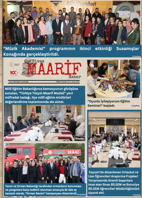Millî Eğitim Müdürlüğümüzce hazırlanan “Sivas Maarif Haber” haftalık gazetemizin yeni sayısı yayımlandı.
🔗sivasarge.meb.gov.tr/sivasmaarif/Ma…

#KöklerdenGeleceğe 

<a href="/tcmeb/">Millî Eğitim Bakanlığı</a> 
<a href="/Yusuf__Tekin/">Yusuf Tekin</a> 
<a href="/farukyelkenci/">Ömer Faruk Yelkenci</a> 
<a href="/necatiyener_/">Necati YENER</a>