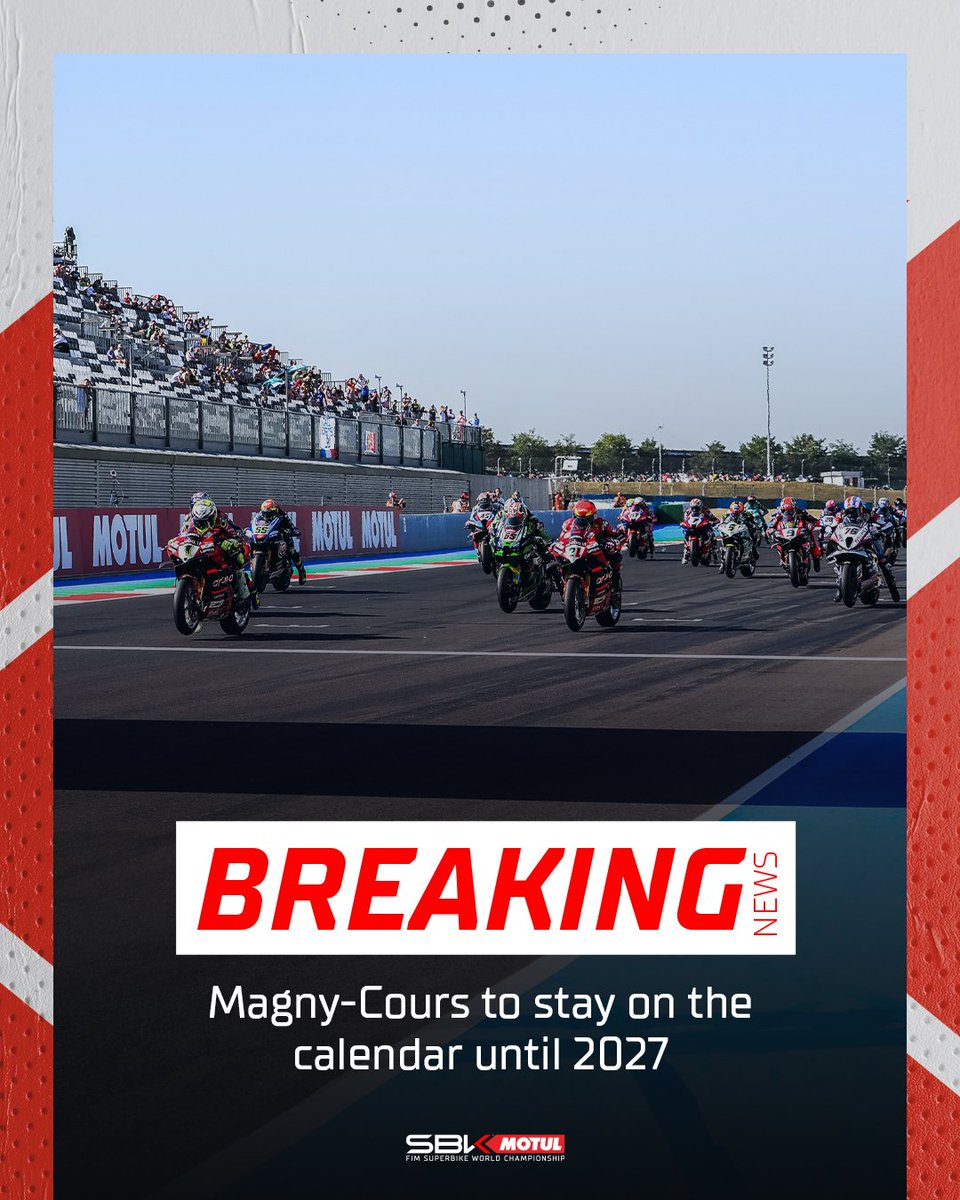 Locked until 2027! 🔒 The historic @MagnyCoursTrack will remain a staple on the WorldSBK calendar until 2027 under a new agreement between the parties 🤝 Read more 👉 bit.ly/3UM0L2m #FrenchWorldSBK 🇫🇷