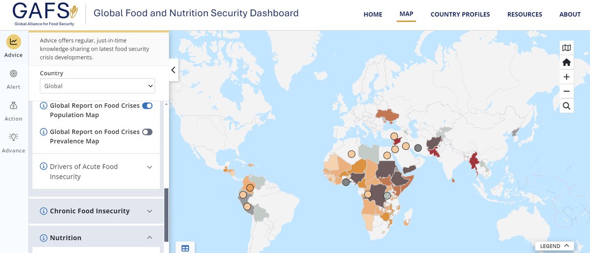 📊The latest #GRFC24 data is now live on the @WorldBank #GAFS dashboard! 🌍The Global Food and Nutrition Security Dashboard offers the latest global and country-level data on food crisis severity, crisis preparedness, and more. 👉bit.ly/3UxkG3z #fightfoodcrises
