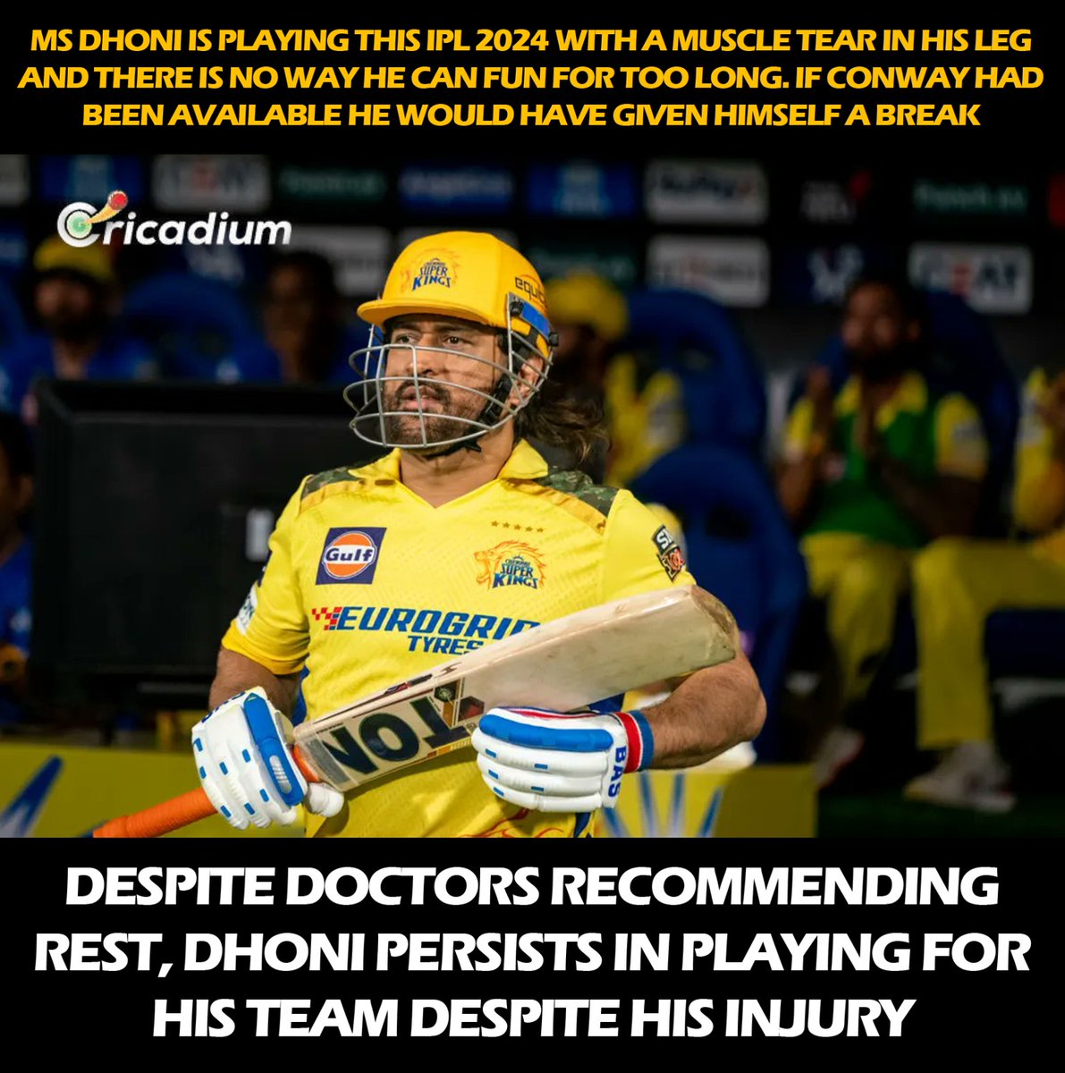 A salute to MS Dhoni! His unwavering commitment, even solely for the fans, is truly remarkable. 🙌🏏 

#DhoniForever #FanFavorite #IPL24 #CRICKET #CSK #MSDHONI