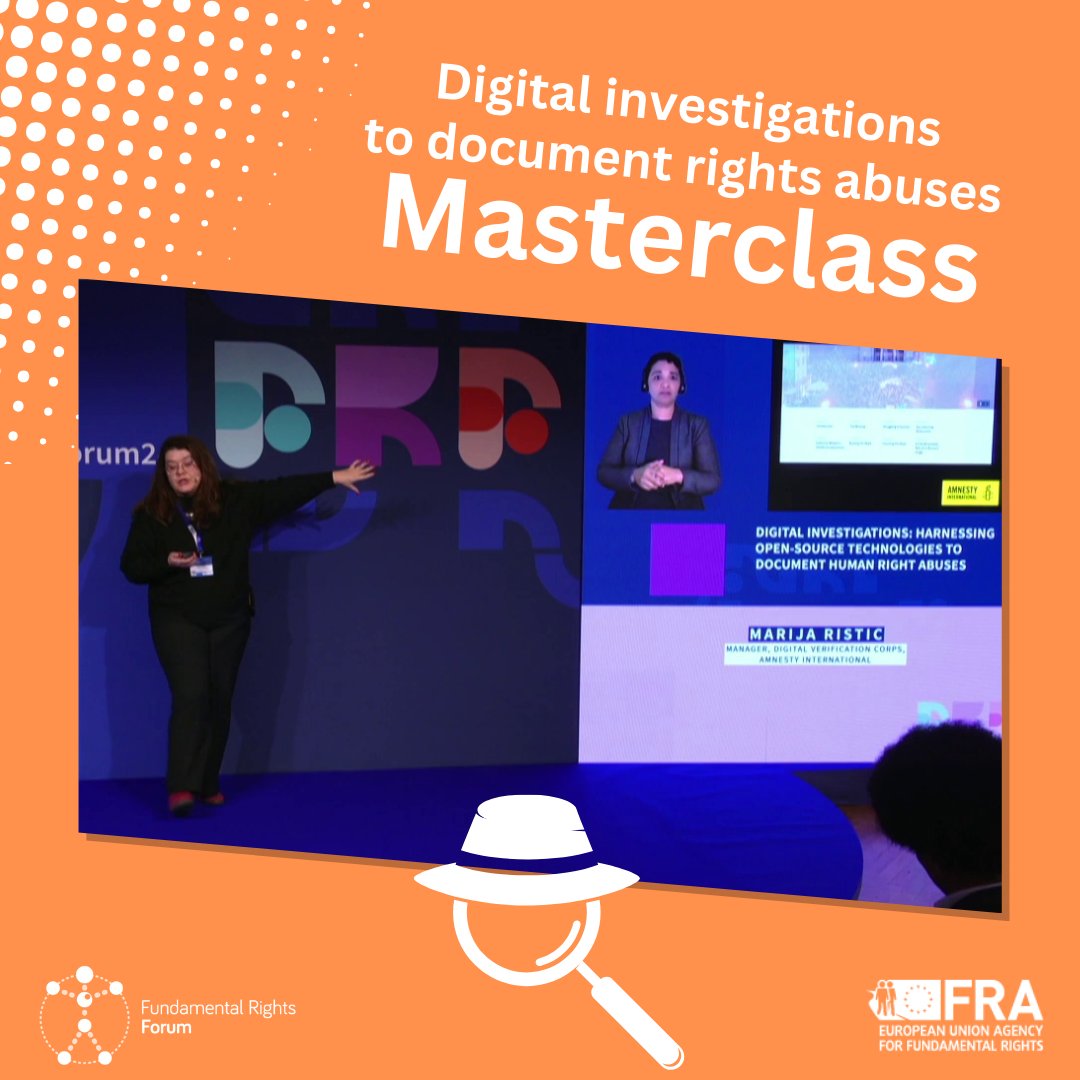 How can technology help document #HumanRights abuses? Watch this #EURightsAgency #RightsForum24 masterclass with @Marien__R @AmnestyEU as they showcase how technology can be used to document and expose human rights violations. 💻fundamentalrightsforum.eu/masterclasses/