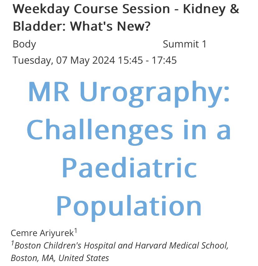 Sila Kurugol (@silakurugol) on Twitter photo Body MRI course on MR urography and DCE MRI of kidneys by <a href="/CAriyurek/">Cemre Ariyurek</a> will begin soon in Summit 1 room! #ISMRM2024 <a href="/boschildrensrad/">Boston Children's Radiology</a> Body MRI course on MR urography and DCE MRI of kidneys by <a href="/CAriyurek/">Cemre Ariyurek</a> will begin soon in Summit 1 room! #ISMRM2024 <a href="/boschildrensrad/">Boston Children's Radiology</a>