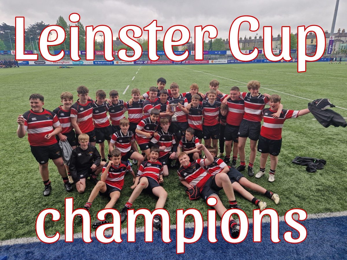 Our u14s played the game of their lives to beat Athy to the Leinster Cup at Donnybrook yesterday. A try in each half for twins Luke and Daniel Connolly put Wicklow 10-0 up. Athy hit back with a try but a brilliant defensive performance by Wicklow sealed the famous win. 🔴⚪️⚫️🏆