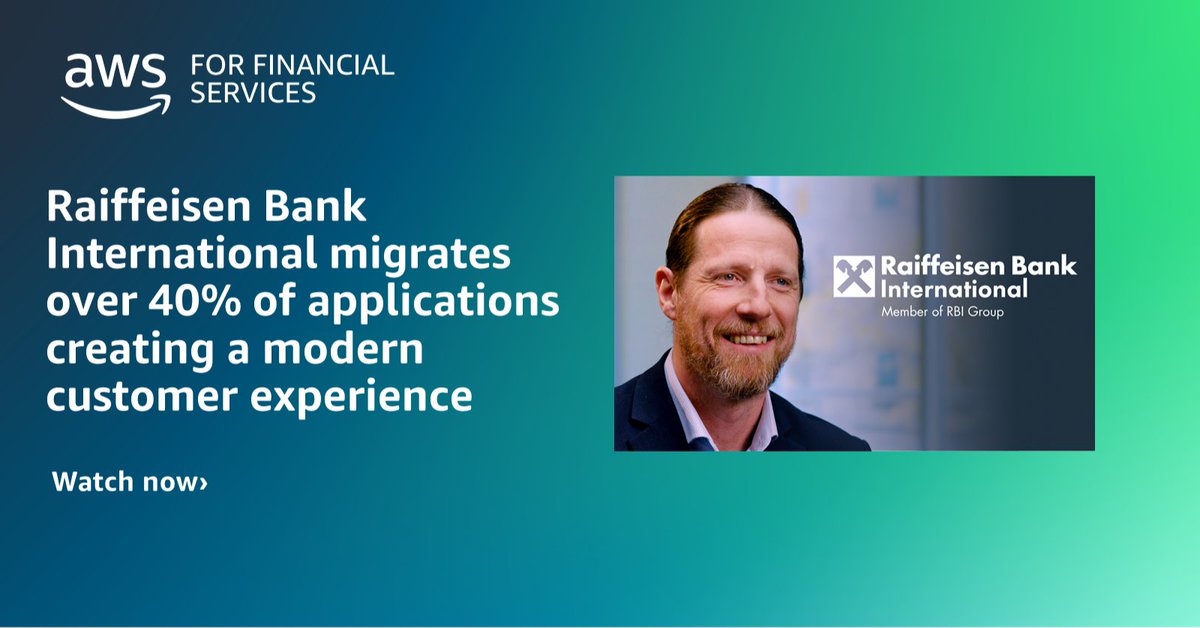 Nice video on how @RaiffeisenCZ migrated over 40% of their apps to @awscloud to create a modern customer experience, whilst also reducing #techdebt and attracting talent #AWSforFinancialServices  go.aws/4b3dNOA