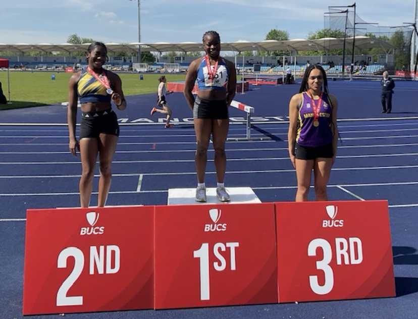 Huge congratulations to @NCL_Pharmacy student Joy Eze on her latest success! 

Joy won Gold at the #BUCS National Championships, hitting a PB of 11.49 on British soil 🥇

The whole of @UniofNewcastle is behind you Joy!

#WeAreNCL