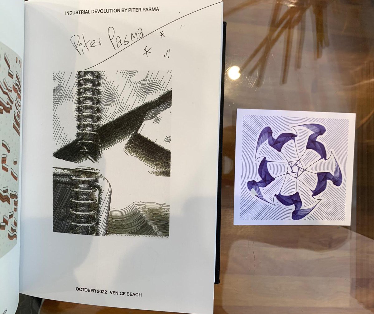 My @brtmoments book signed by @piterpasma and the beautiful and unique plotted artwork he gave me. What great moments we had in Venice! Thank you Piter!