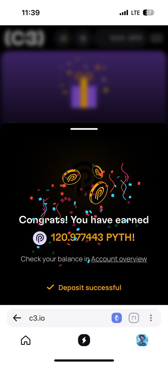 I reserved +25% on my $PYTH stake at @C3protocol 🤗 This is awesome! Thank you!!! @C3protocol 🥳 ##Web3 #blockchain #defi #dex